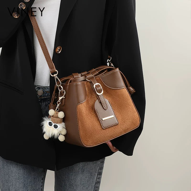 VINEY Large Capacity Convertible Bucket Bag
