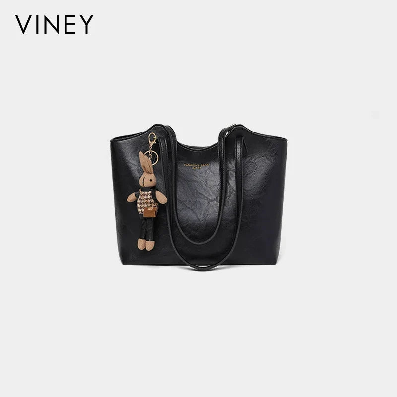 VINEY Weekend Genuine Leather Large Capacity Tote Bag