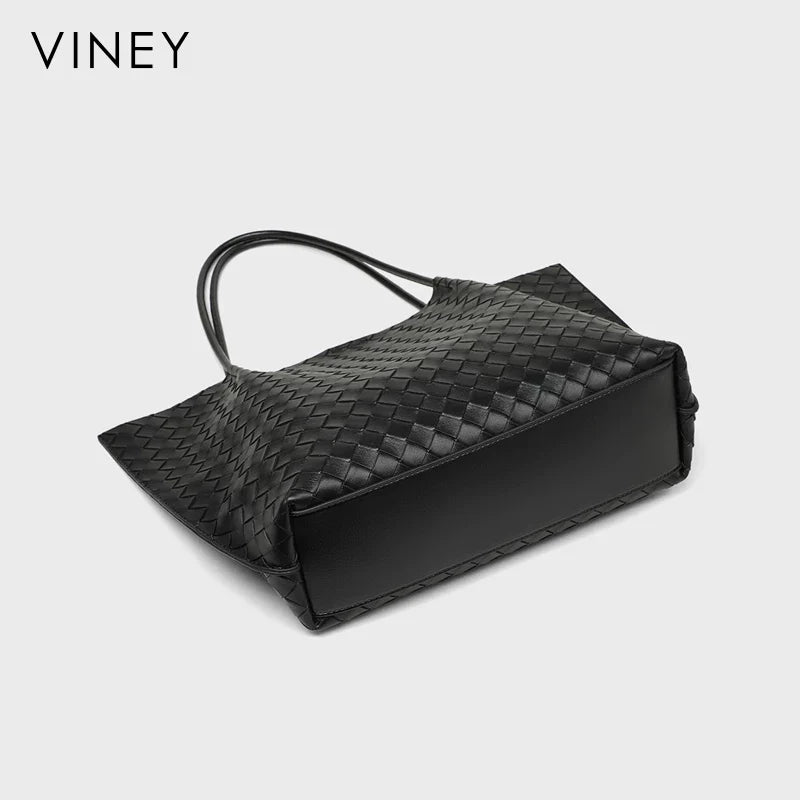 VINEY City Genuine Leather Large Capacity Tote Bag