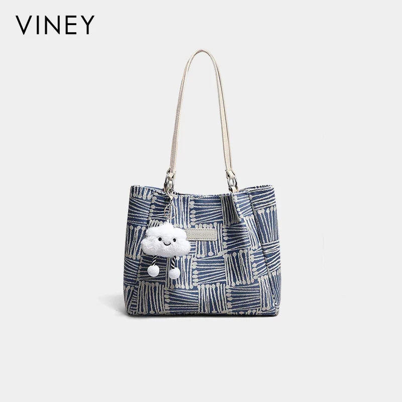 VINEY City Canvas Large Capacity Tote Bag