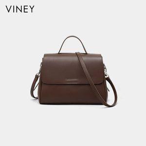 VINEY Urban Genuine Leather Lightweight Convertible Top-Handle Bag