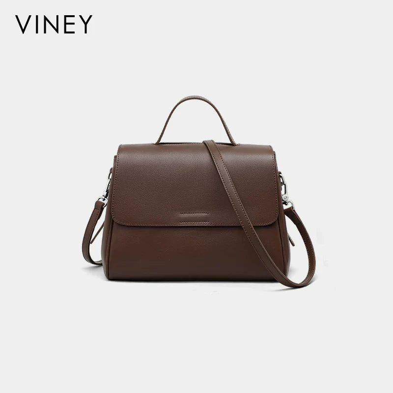 VINEY Urban Genuine Leather Lightweight Convertible Top-Handle Bag