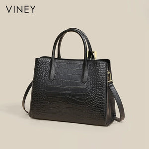 VINEY Weekend Genuine Leather Large Capacity Convertible Top-Handle Bag