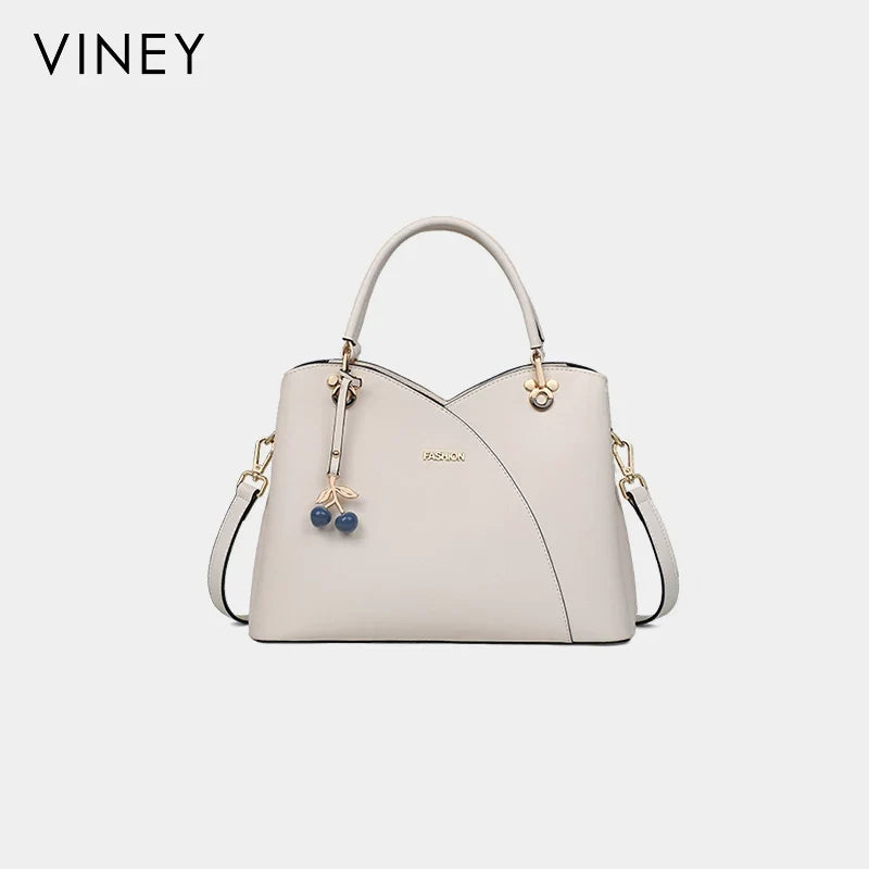 VINEY Urban Genuine Leather Convertible Top-Handle Bag