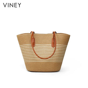 VINEY Woven Large Capacity Convertible Tote Bag
