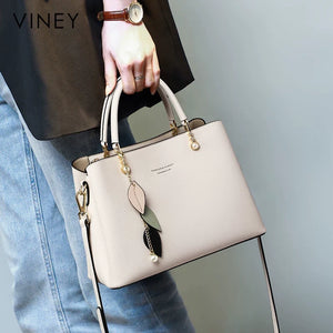 VINEY Commuter Genuine Leather Convertible Top-Handle Bag in Blue