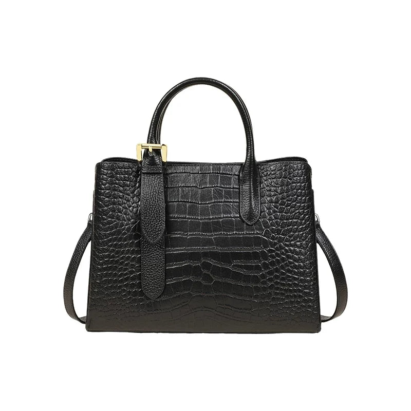 VINEY Weekend Genuine Leather Large Capacity Convertible Top-Handle Bag