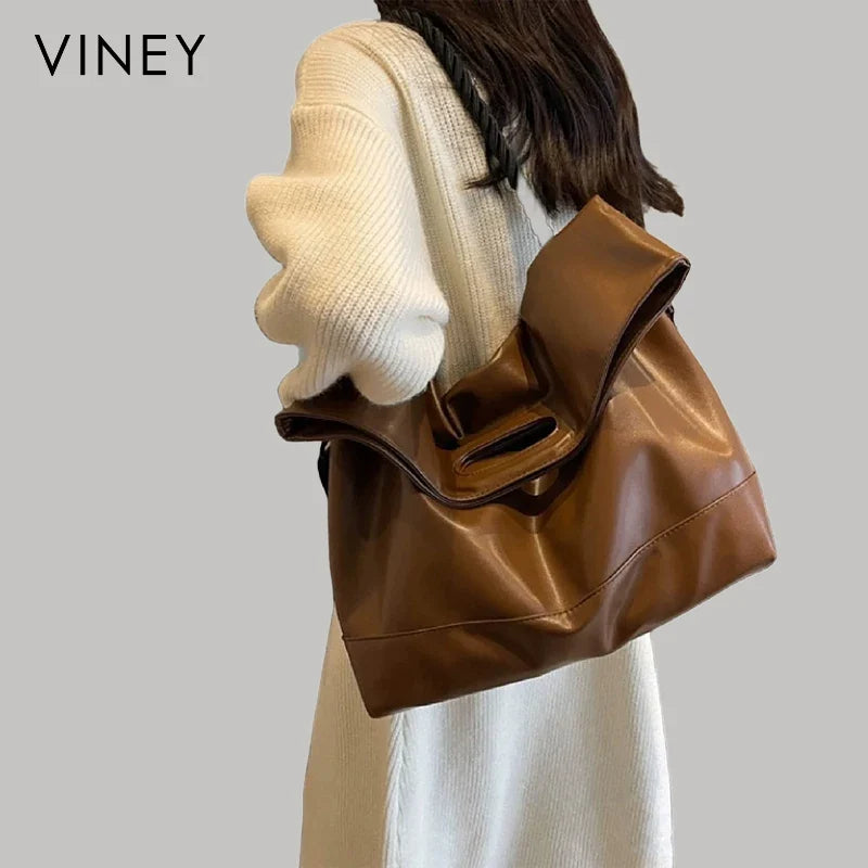 VINEY Weekend Large Capacity Convertible Tote Bag in Black