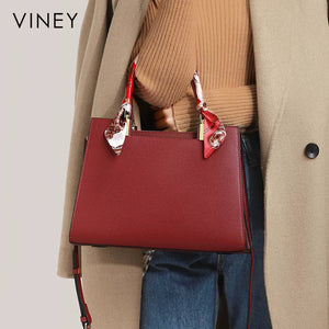 VINEY Everyday Genuine Leather Lightweight Top-Handle Bag