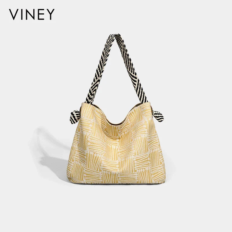 VINEY Canvas Large Capacity Convertible Bucket Bag