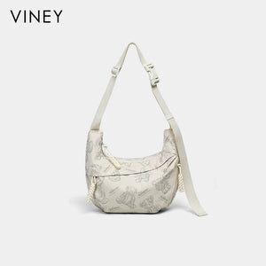 VINEY Urban Canvas Large Capacity Crescent Tote Bag