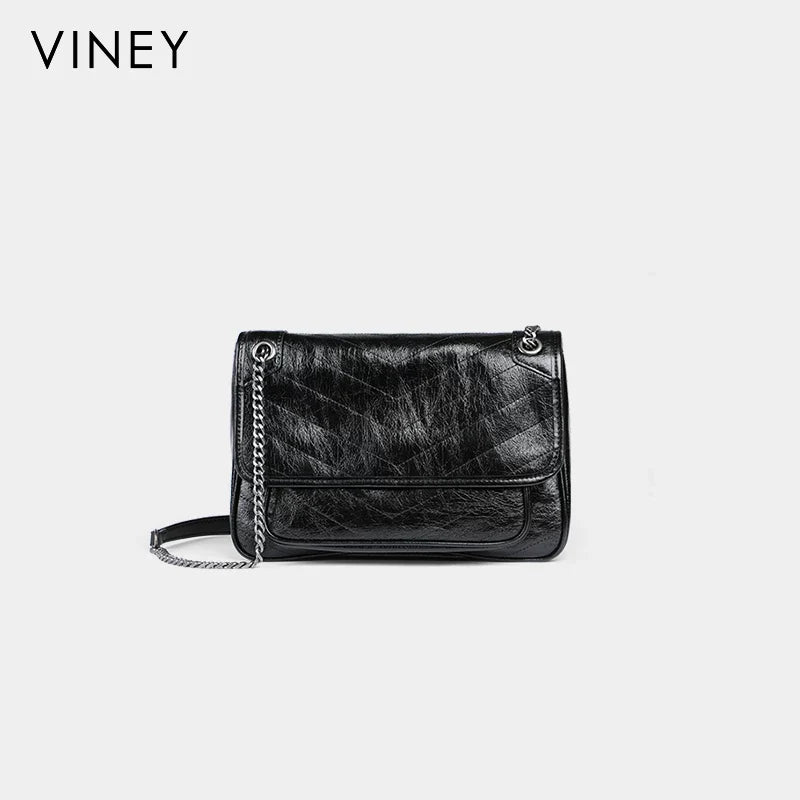 VINEY Genuine Leather Large Capacity Lightweight Hobo Bag