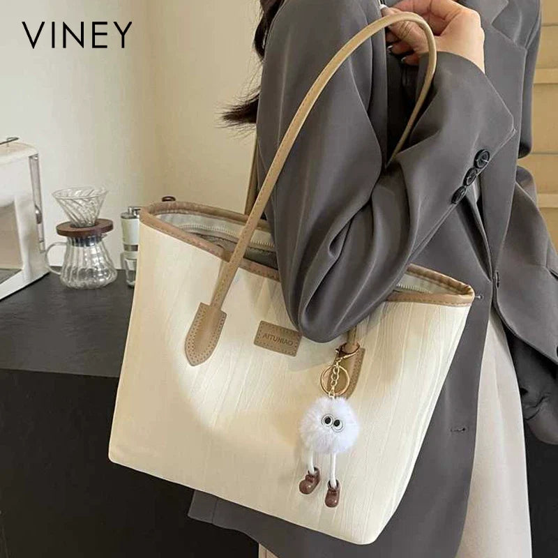 VINEY Urban Genuine Leather Large Capacity Tote Bag