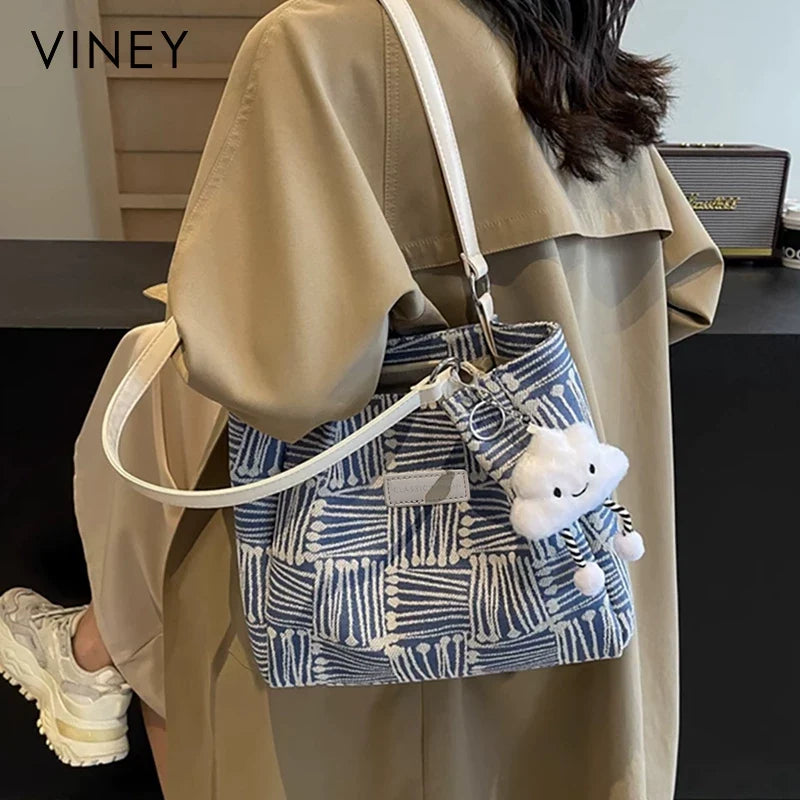 VINEY City Canvas Large Capacity Tote Bag