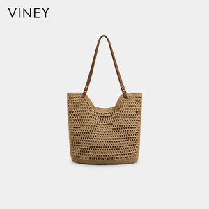 VINEY Everyday Woven Straw Beach Large Capacity Tote Bag