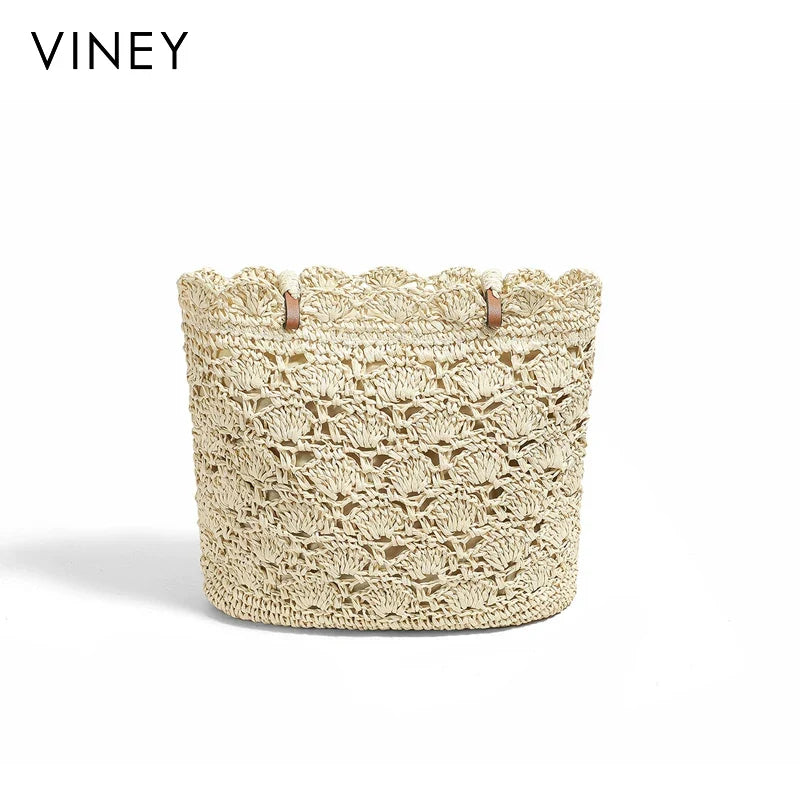 VINEY Commuter Woven Straw Beach Large Capacity Tote Bag