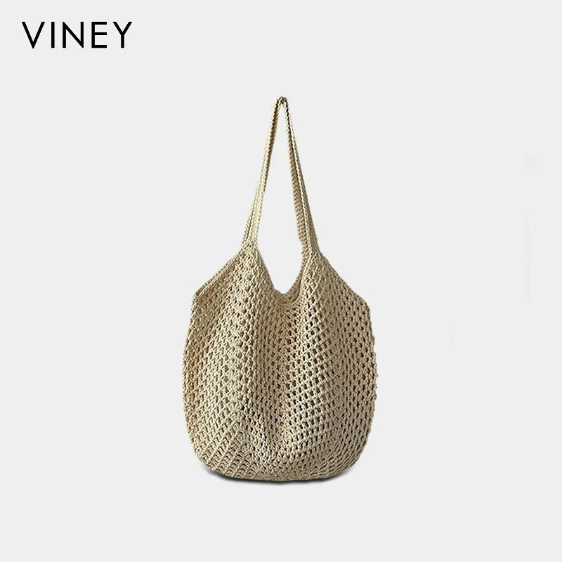 VINEY Woven Straw Beach Large Capacity Shoulder Bag