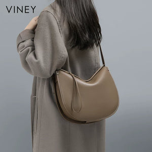 VINEY Urban Genuine Leather Large Capacity Convertible Hobo Bag