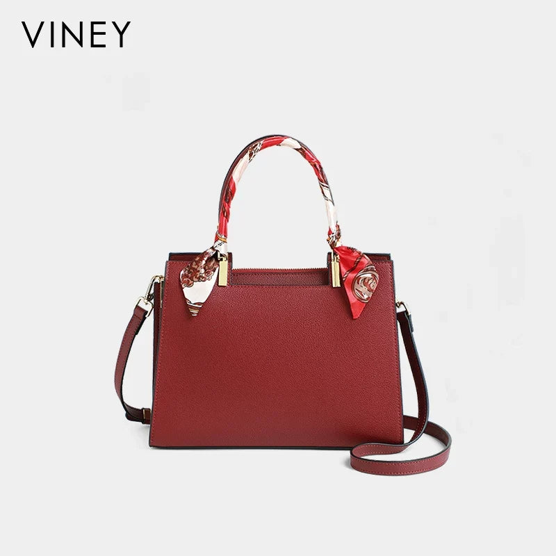 VINEY Everyday Genuine Leather Lightweight Top-Handle Bag
