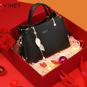 VINEY Weekend Genuine Leather Convertible Top-Handle Bag