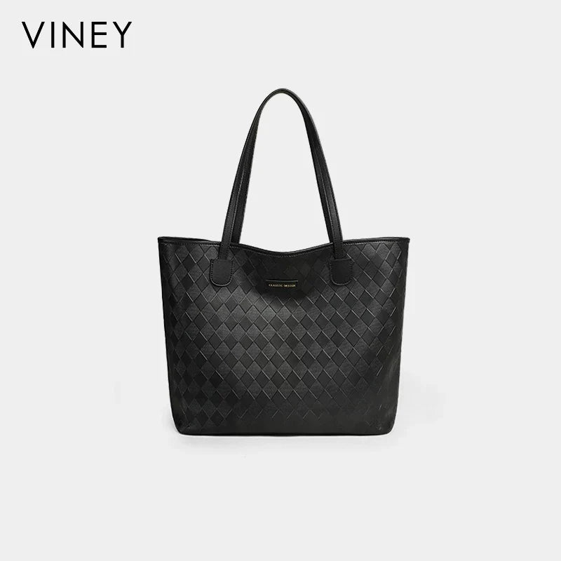 VINEY Everyday Genuine Leather Large Capacity Convertible Tote Bag