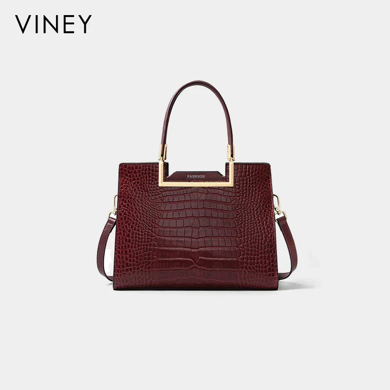 VINEY Urban Genuine Leather Top-Handle Bag
