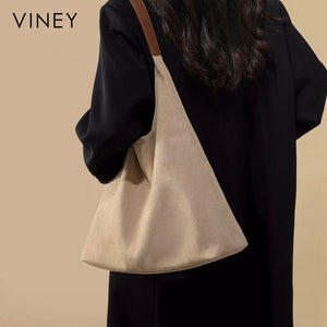 VINEY Suede Large Capacity Tote Bag