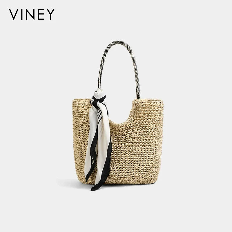 VINEY Urban Woven Straw Beach Large Capacity Basket Tote Bag