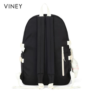 VINEY Versatile Large Capacity Lightweight Backpack in Burgundy