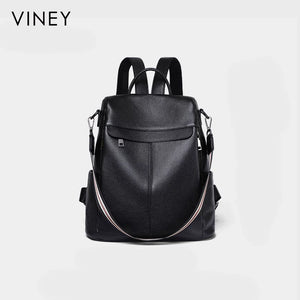 VINEY Urban Genuine Leather Large Capacity Backpack