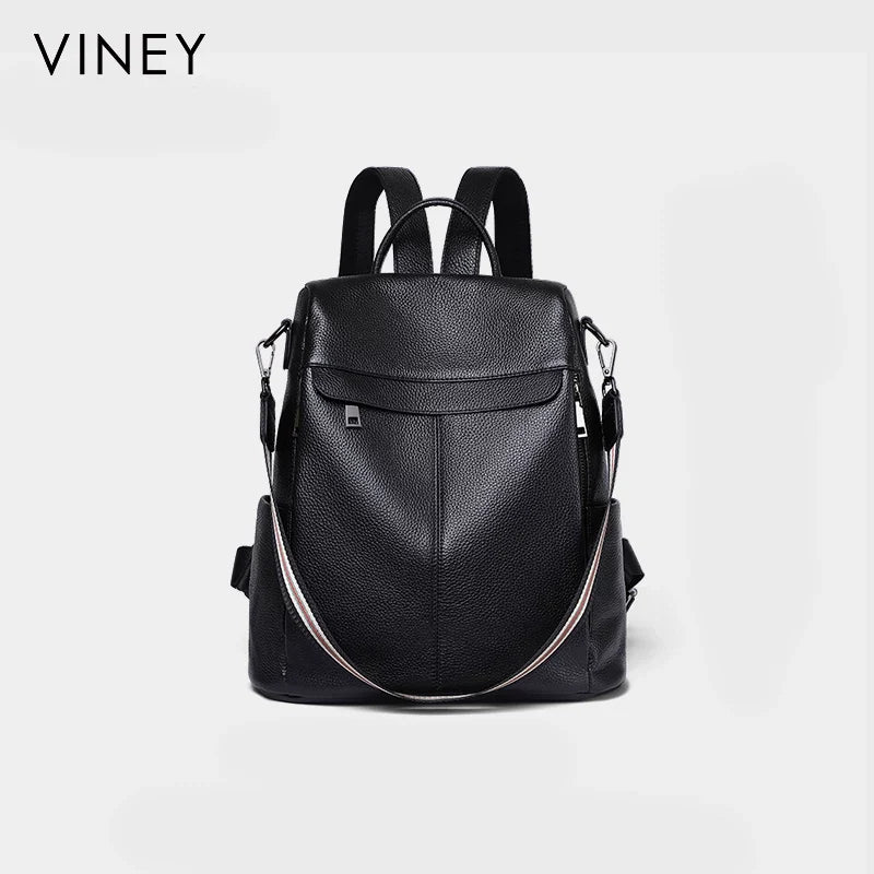 VINEY Urban Genuine Leather Large Capacity Backpack