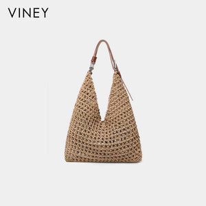 VINEY Woven Beach Large Capacity Hobo Bag