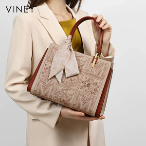 VINEY Weekend Genuine Leather Top-Handle Bag