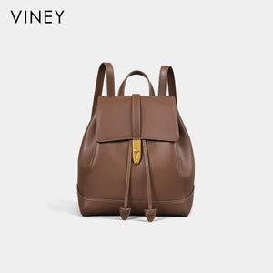 VINEY Weekend Genuine Leather Large Capacity Backpack