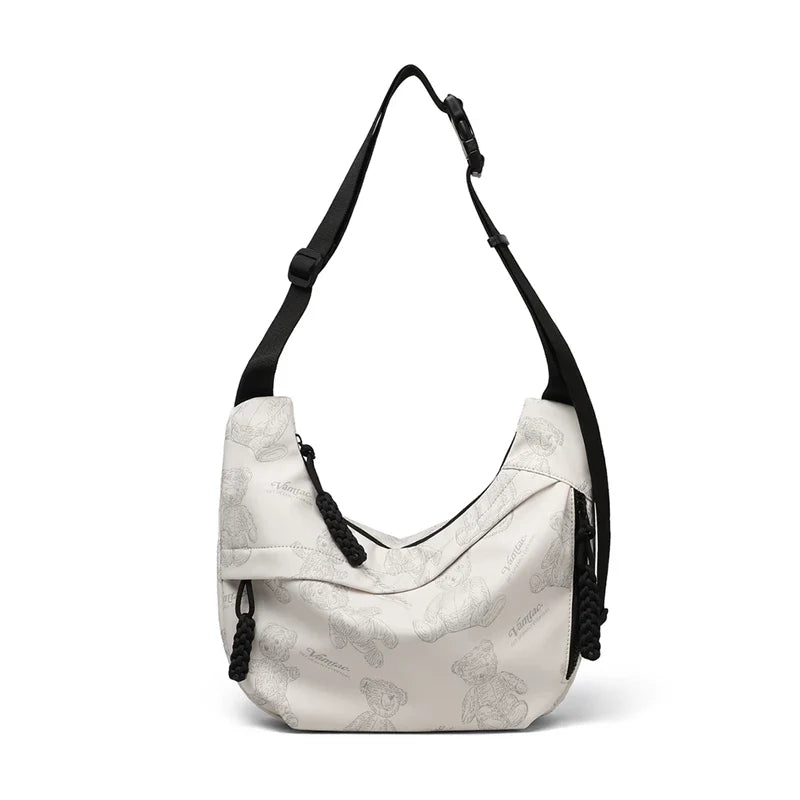 VINEY Everyday Canvas Large Capacity Crescent Tote Bag