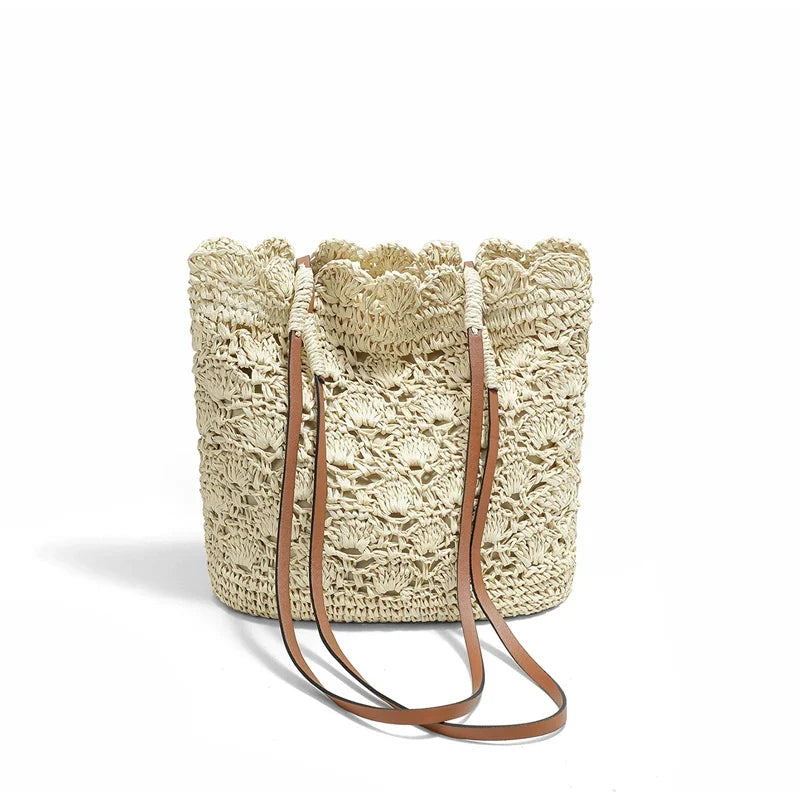 VINEY Commuter Woven Straw Beach Large Capacity Tote Bag