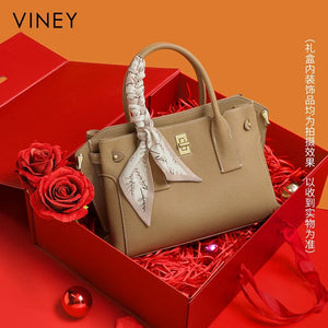 VINEY Urban Genuine Leather Large Capacity Lightweight Top-Handle Bag