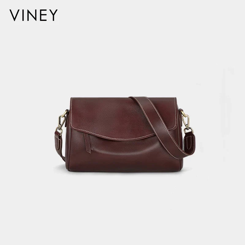 VINEY Genuine Leather Lightweight Vintage Pillow Hobo Bag