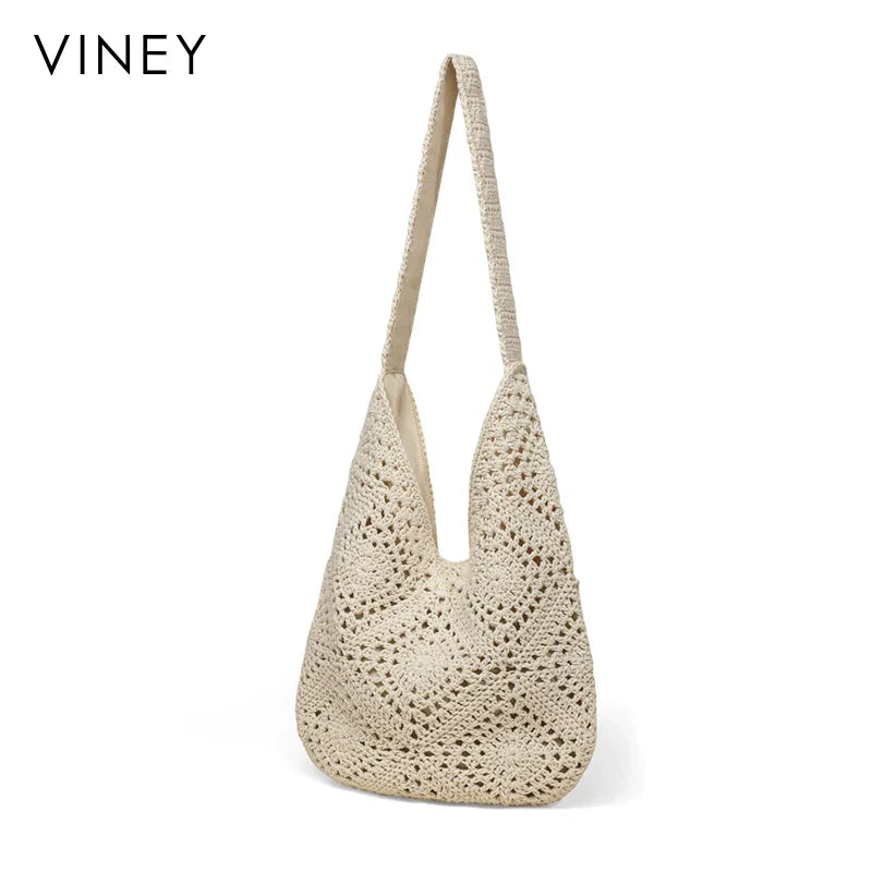 VINEY Urban Woven Straw Beach Large Capacity Tote Bag