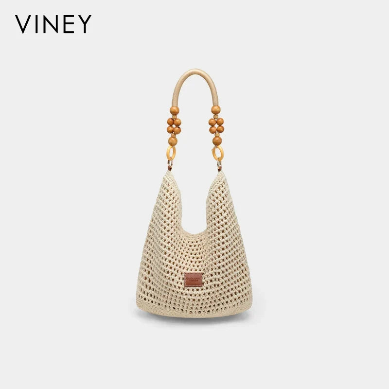 VINEY Urban Woven Straw Beach Large Capacity Convertible Tote Bag