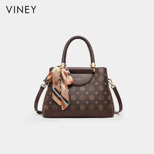 VINEY Leather Convertible Top-Handle Bag