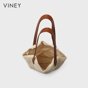 VINEY City Woven Straw Beach Large Capacity Convertible Tote Bag