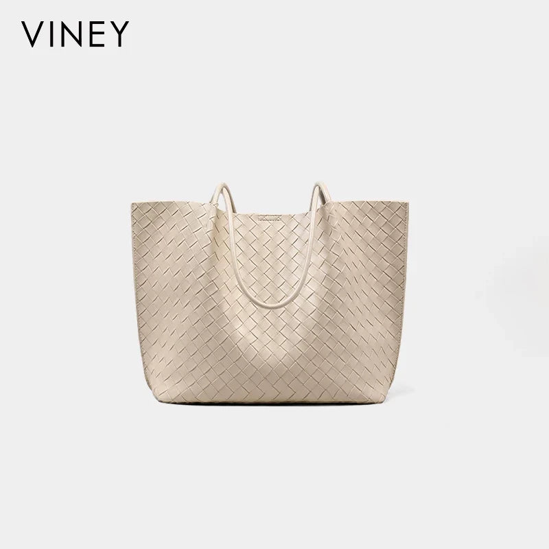VINEY City Genuine Leather Large Capacity Tote Bag