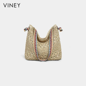 VINEY Weekend Woven Straw Beach Large Capacity Tote Bag