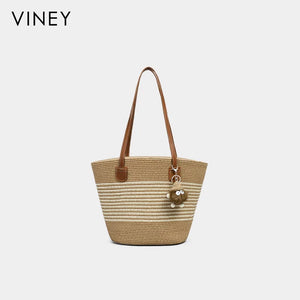 VINEY Everyday Woven Straw Beach Large Capacity Convertible Tote Bag