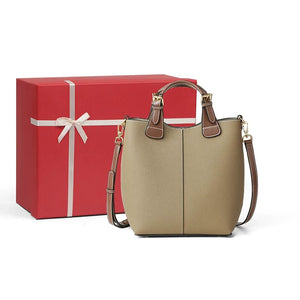 VINEY Everyday Genuine Leather Large Capacity Basket Convertible Bucket Bag