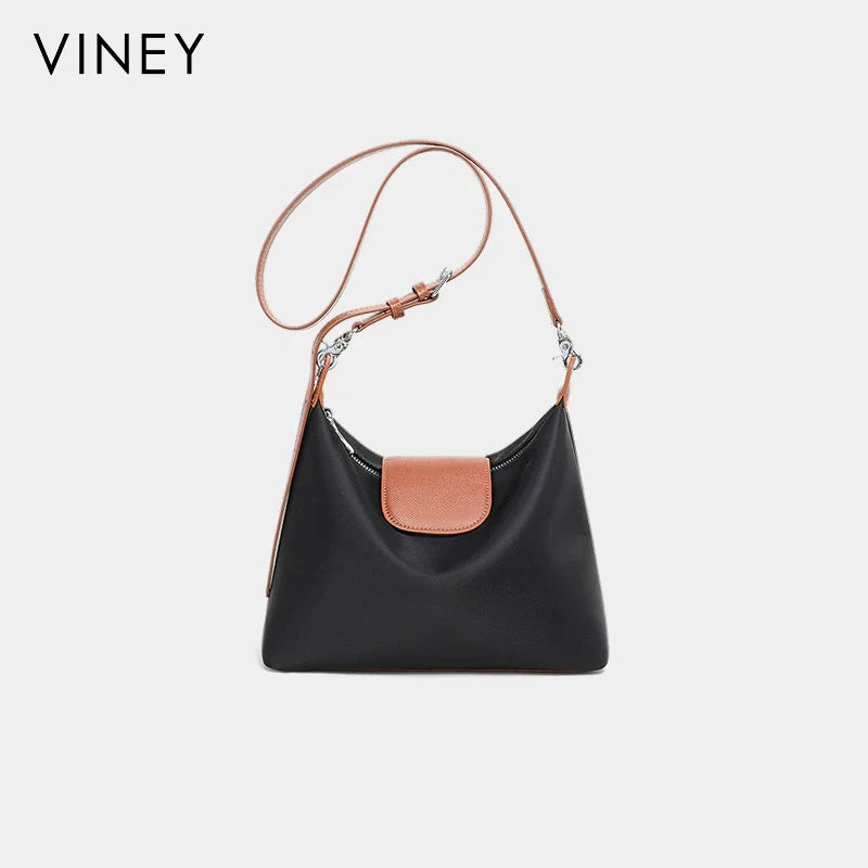VINEY Canvas Crescent Convertible Tote Bag