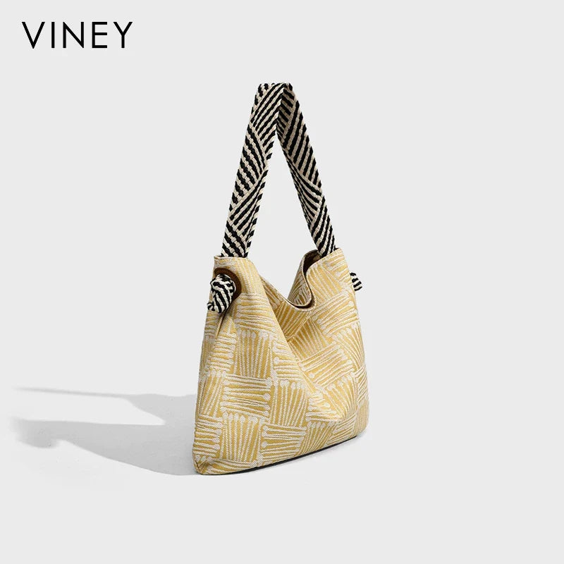 VINEY Canvas Large Capacity Convertible Bucket Bag