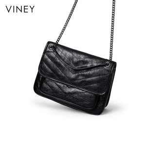 VINEY Genuine Leather Large Capacity Hobo Bag