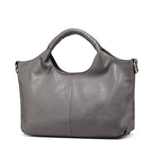 VINEY Classic Genuine Leather Large Capacity Convertible Top-Handle Bag